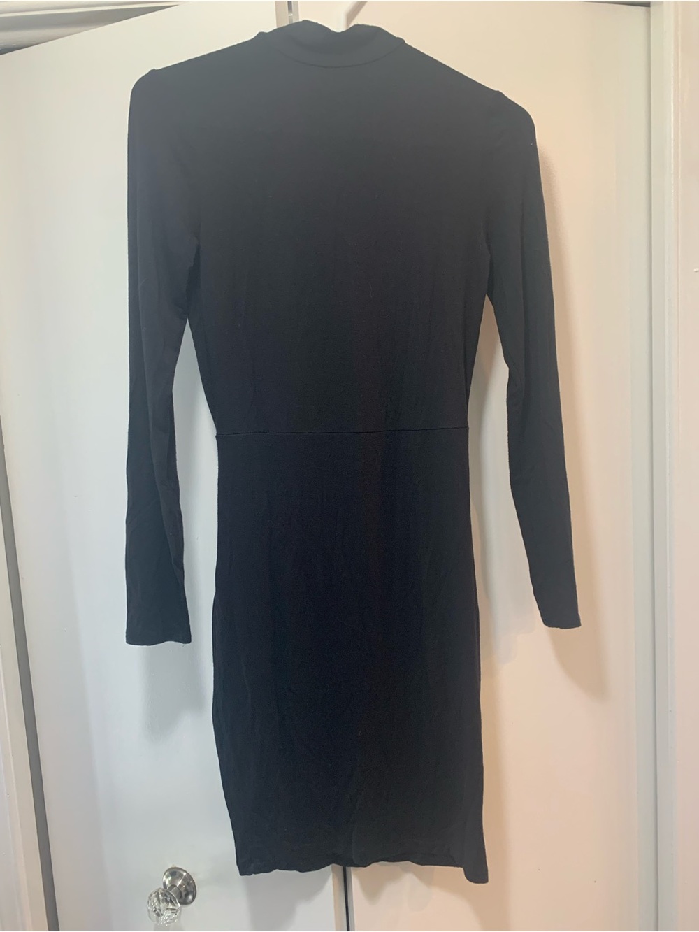 Revamped Medium Black Long-Sleeve Women’s Dress- OPEN BACK
